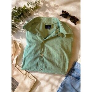 Cezani Men's Green Button Down Shirt Size Large Comfort Stretch Cotton Spandex‎